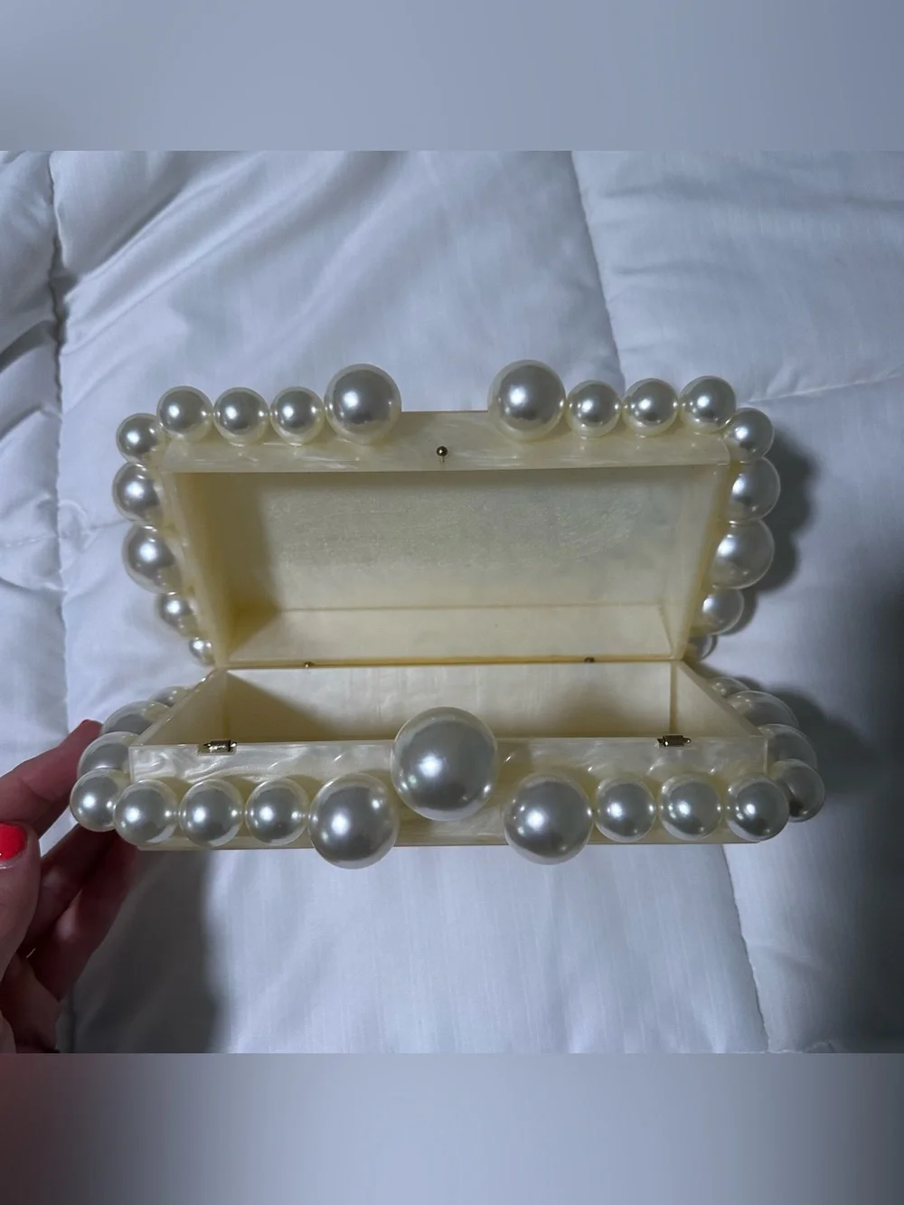 Marble look handcrafted resin Clutch
